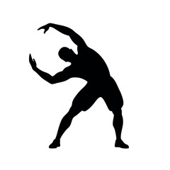 a body builder doing excersise vector silhouette, isolated white background
