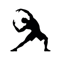 a body builder doing excersise vector silhouette, isolated white background