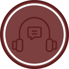 Obraz premium Support Vector Line Double Circle Maroon