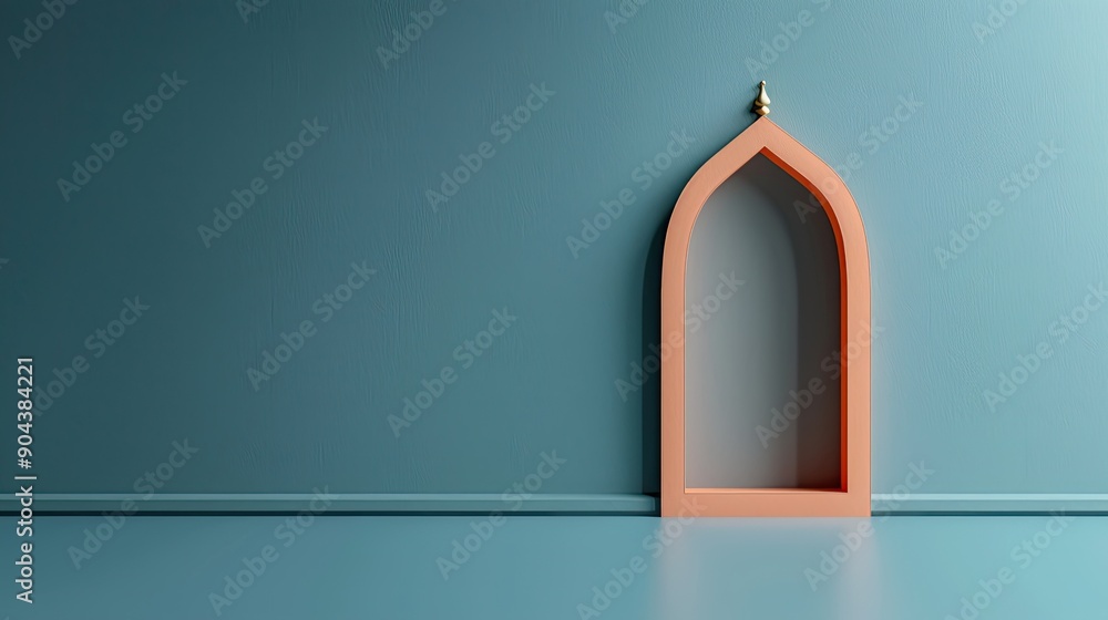 Poster decorated wall showcases classical architecture with ornate details and columns, reflecting elegance