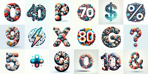 Obraz premium circles shapes Lettering Typeface. AI generated illustration