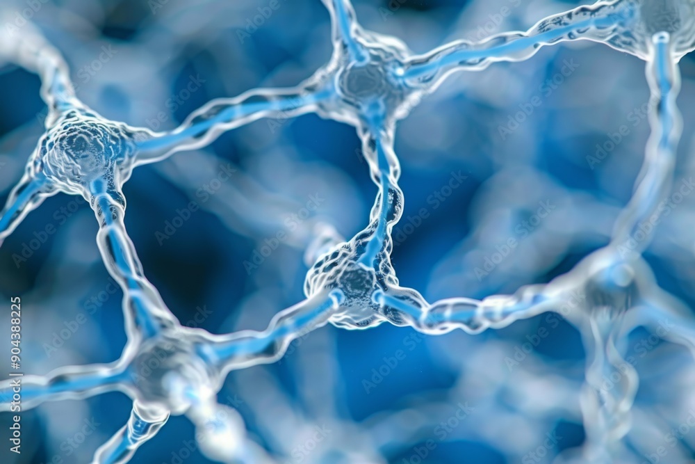 Poster neural network encapsulated in icy crystals illustrating the freezing effect on cognitive processes