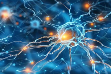 Dynamic neural networks in a digital cityscape showcasing the integration of technology and human thought