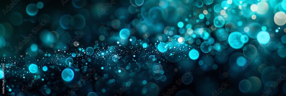 Poster dynamic abstract blue bokeh background with vibrant visuals, ideal for creative designs