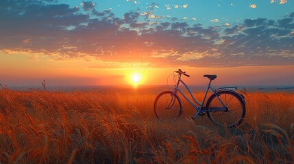 Obraz premium Bike at Sunset