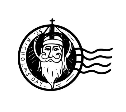 postage stamp with St. Nicholas