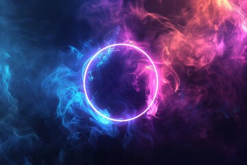 A breathtaking and stunning abstract background showcasing colorful smoke artistically forming a circular shape
