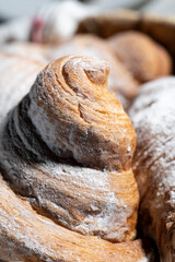 Curls of croissants macrophoto