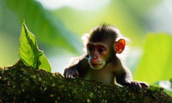  Baby Southern Muriqui monkey (Brachyteles arachnoides)