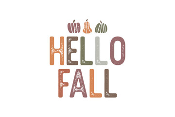 Hello Fall Autumn SVG Design