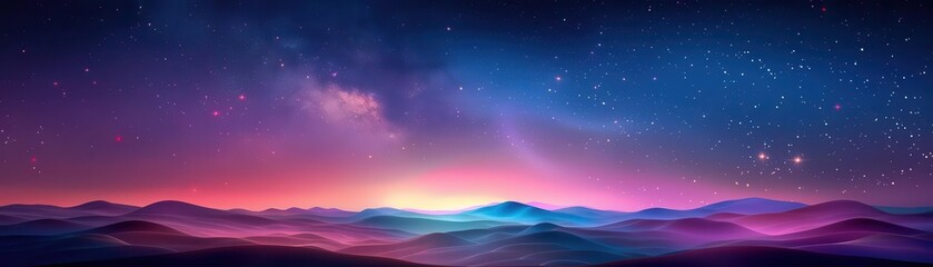 Starry night sky with glowing stars, night sky background, cosmic wonder
