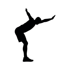 A man doing yoga pose vector silhouette, black color silhouette, isloated white background 