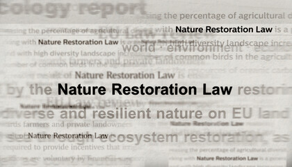 Nature restoration law headline titles media 3d illustration