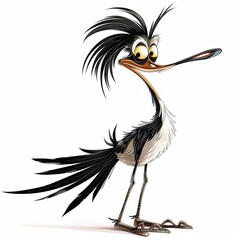 Fototapeta premium Roadrunner Edgy fashion cartoon isolated whitebackground