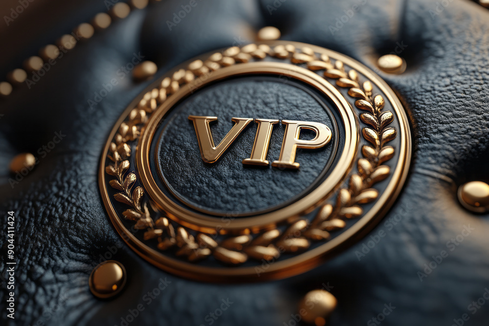 Poster minimalist representation of a vip emblem that transitions from a flat icon to a 3d gold badge, high