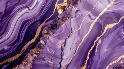 Obraz premium Elegant purple marble texture with gold veins