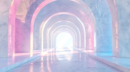   An image of a descending tunnel illuminated by an endpoint light