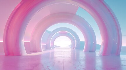 Obraz premium Tunnel is already plural, so it's tunnels And light should be lowercase.. A white and pink tunnel with