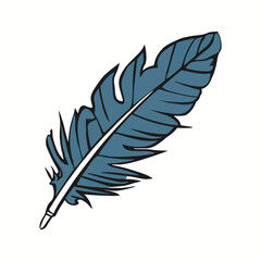 Fototapeta premium Bird feather vector in a flat style. Pen icon.
