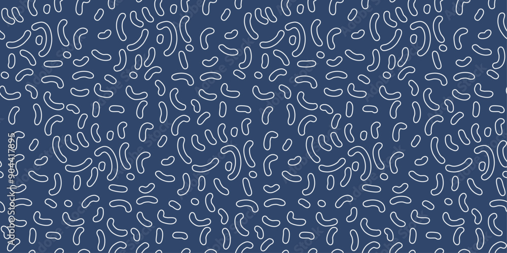 Poster The blue background and minimalistic texture are reminiscent of primitive life forms. Vector blue white texture with minimal ornament.