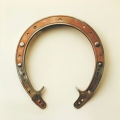 Obraz premium Medium shot of horseshoe, isolated on a white background, bright tonality, 
