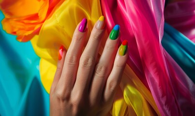 Fototapeta premium Vibrant manicures with bold color palettes