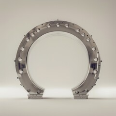 Naklejka premium Medium shot of horseshoe, isolated on a white background, bright tonality, 
