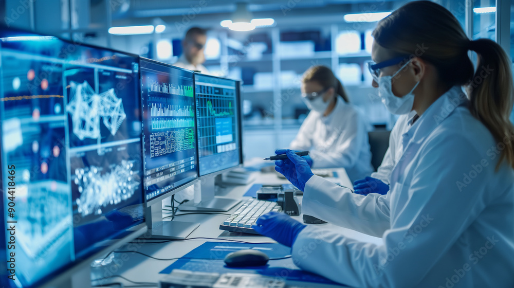 Aufkleber engineers working on high-performance cpus in a state-of-the-art lab