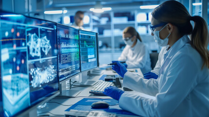 Engineers working on high-performance CPUs in a state-of-the-art lab