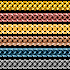 Seamless ornament pattern of Braid and Chain on metalic Color Scheme. can be use for making cloth pattern and other graphic pattern.