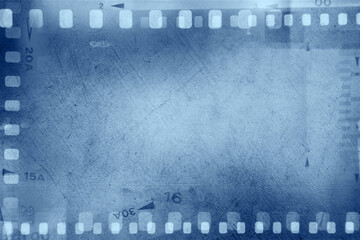Film negatives blue background