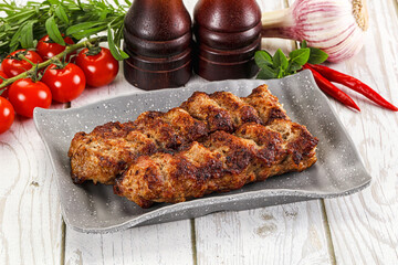 Chicken kebab minced meat and spices