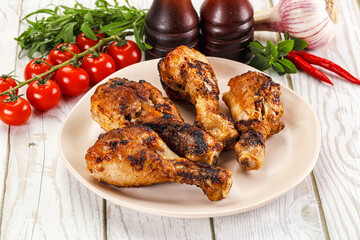 Hot and tasty chicken drumstick barbecue