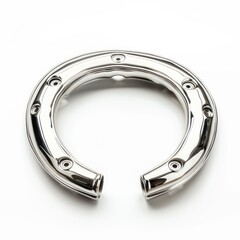 Fototapeta premium Medium shot of horseshoe, isolated on a white background, bright tonality, 