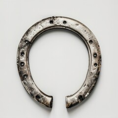 Obraz premium Medium shot of horseshoe, isolated on a white background, bright tonality, 