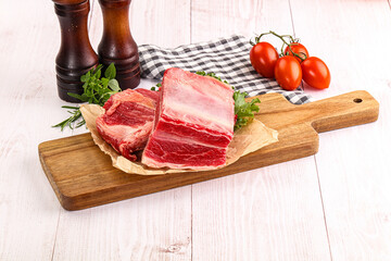 Raw beef rib for cooking
