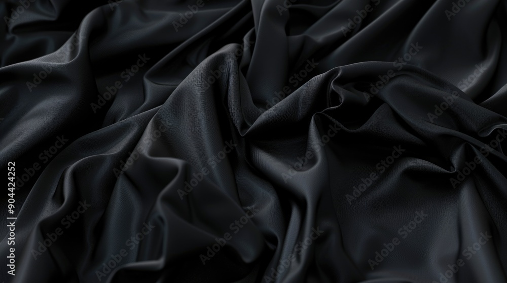 Poster close up view of elegant satin material with soft ruffles and a hint of shine. perfect for clothing 