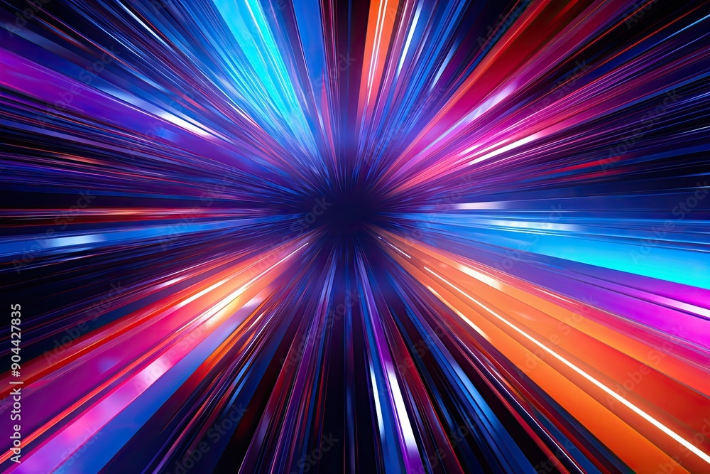 Poster abstract colorful waves on black background. vibrant hues blend and flow, creating a dynamic and vis