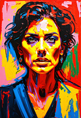 Dramatic Expressionist Portrait with Distorted Features