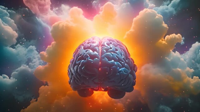 Human brain colorful creativity explosion creative splash new ideas plans motivation brainstorm education concept emotional intelligence mindfulness minds science abstract intellect genius psychology