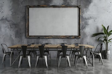 empty classroom with blackboard
