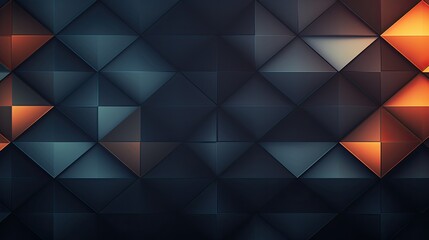 Black and orange abstract triangles background, Geometric design with black and orange triangles.