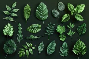 Obraz premium Free photo of Realistic tropical leaf collection