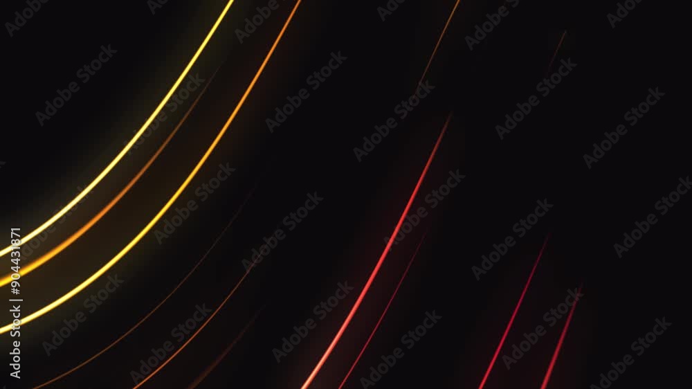 Poster black background with diagonal lines of orange and red light. suitable for abstract backgrounds, tec