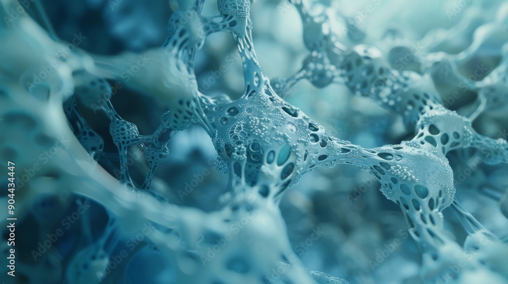 Aufkleber exploring intricate patterns and interconnected cell structures, showcasing advanced biotechnology a