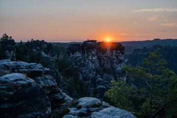 Sonnenaufgang – Blaue Stunde in der Sächsischen Schweiz – Bastei - Elbsandsteingebirge
