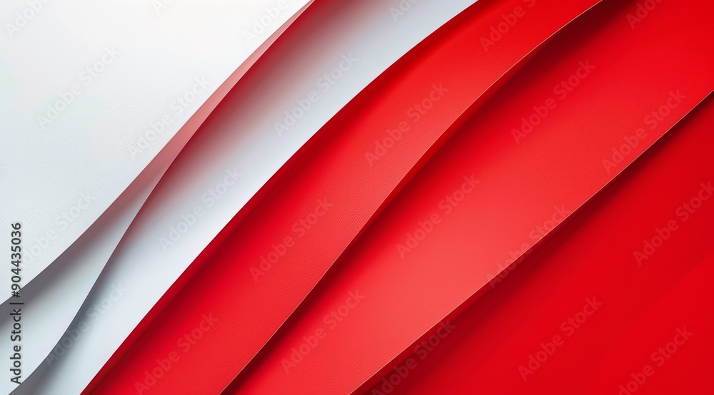 Aufkleber a stylish arrangement of red and white wavy lines is creating a captivating, modern, and dynamic bac