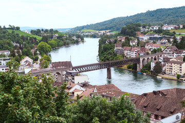 Aerial panoramic view of Schaffhausen, Switzerland