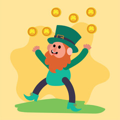 Traditional Irish elf cartoon Vector