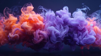 Fototapeta premium Abstract Colorful Smoke Swirls in Beautiful Shades of Purple and Orange Tones and Hues